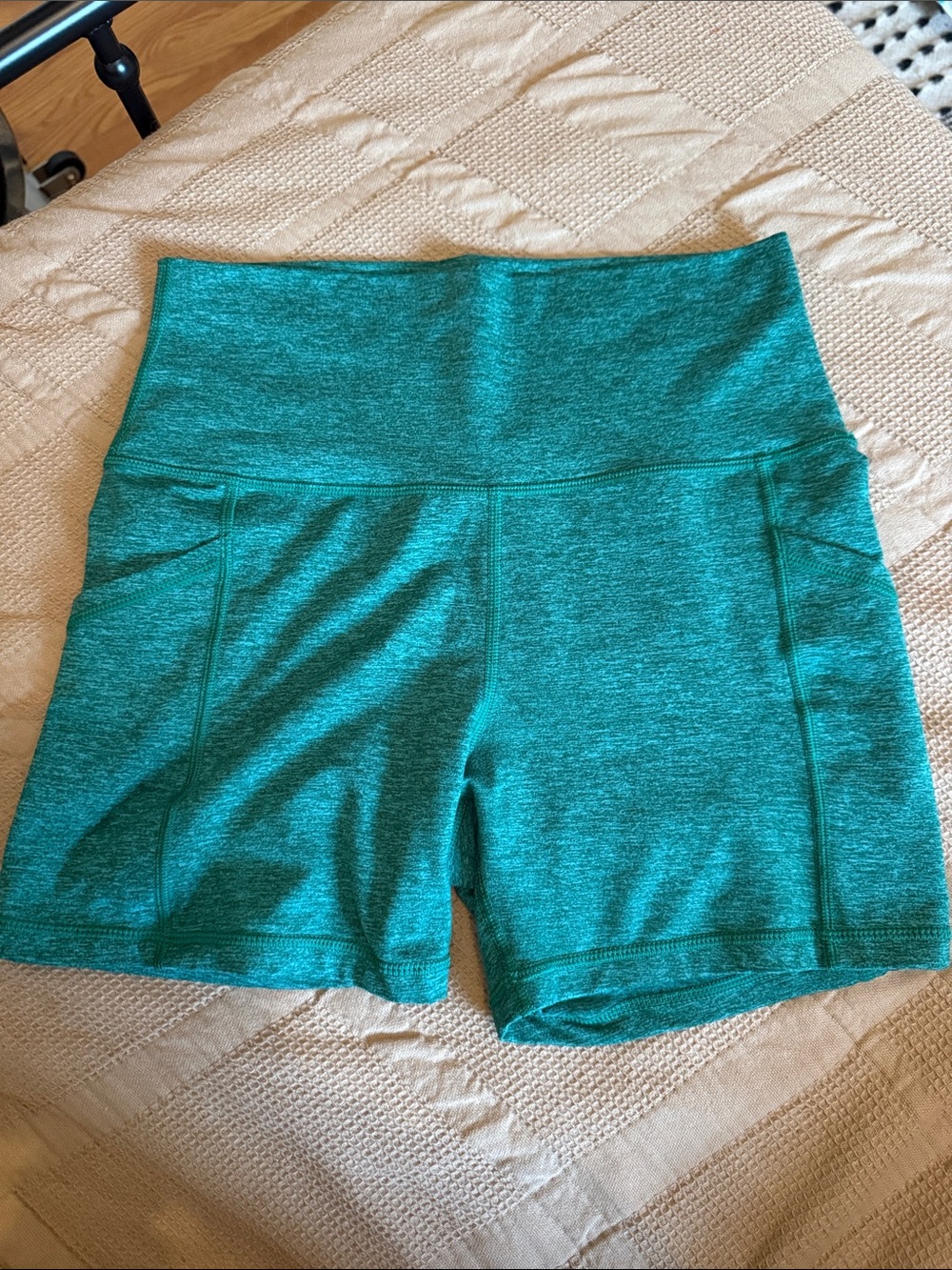 aerie High-Waist Teal-Like Active Shorts